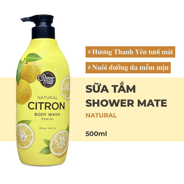 Sữa tắm cao cấp Hàn Quốc Aekyung Showermate Natural Citron (Hương Thanh Yên tươi mát) 500ml