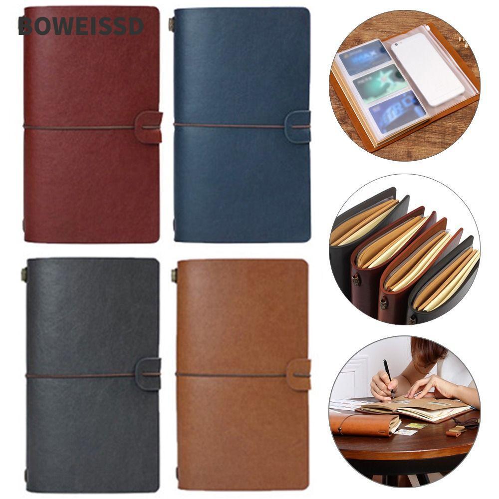 Sổ tay BOWEISSD A6, Sách sổ cái văn phòng phẩm DIY, Vintage A6 Nhiều ứng dụng Notepad Học sinh