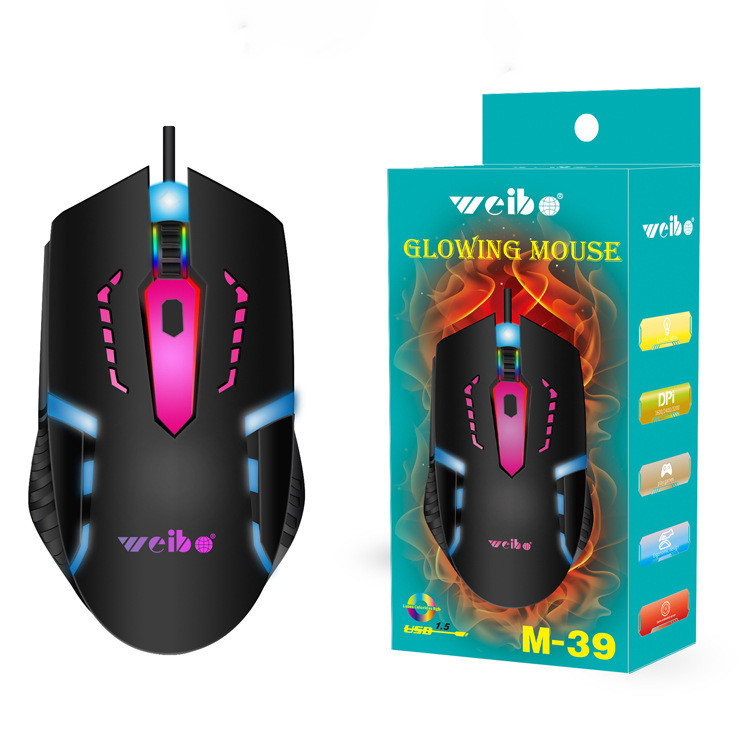 Chơi Game Dạ Quang Chuột Chơi Game Weibo Weibo Chuột Có Dây M39 Phụ Kiện Máy Tính Nhà Máy Cung Cấp T