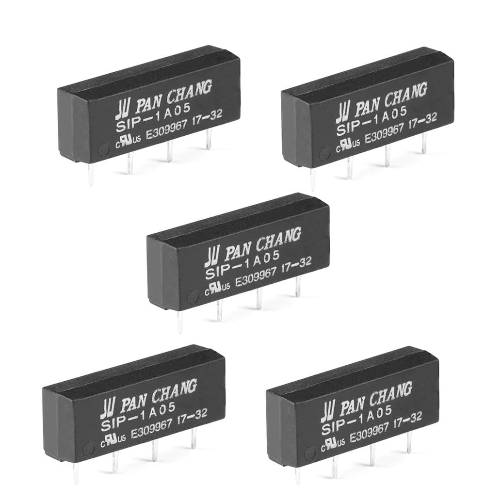 5 Chiếc SIP-1A05 Reed Switch Relay 5V SIP-1A05 Reed Relay Switch 4 Chân DC Điện Trở 450 ~ 550ohm Thô