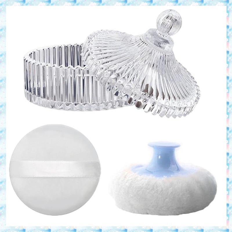 [R Q M U] Bột cơ thể Puff Body Powder Puff and Container Body Powder Puff Blue