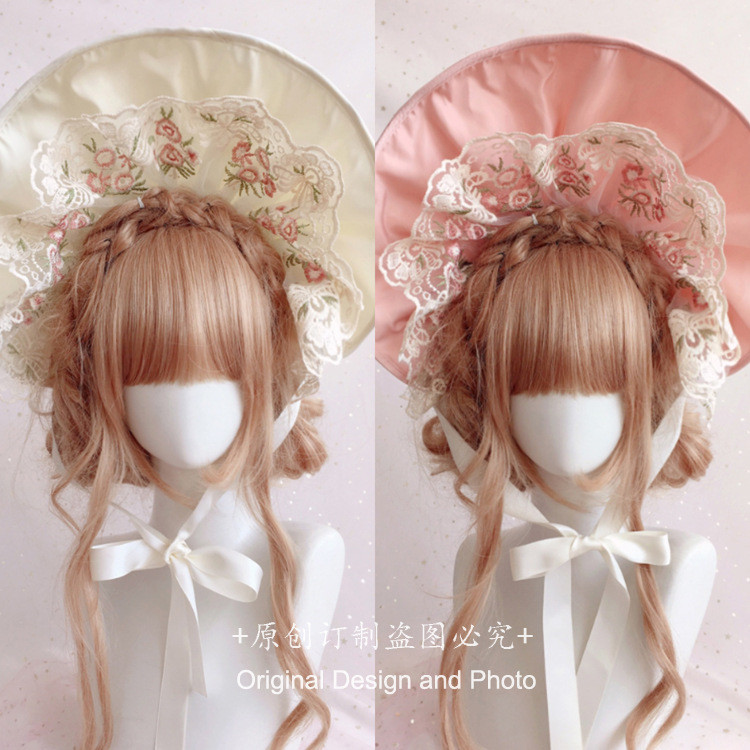 Mũ Bonnet Lolita thời Victoria, Mũ Lolita BB cho tiệc trà cô dâu, Băng đô BNT cổ điển KC