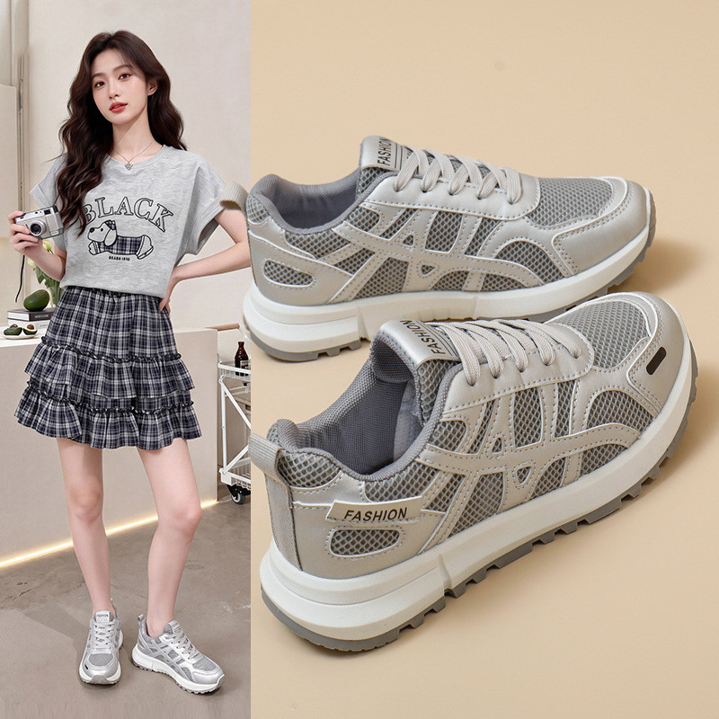 Thời Trang Mùa Hè Đế Dày Bố Giày Lưới Nữ Thoáng Khí Giày Thời Trang Thoải Mái Forrest Gump Giày Thể 