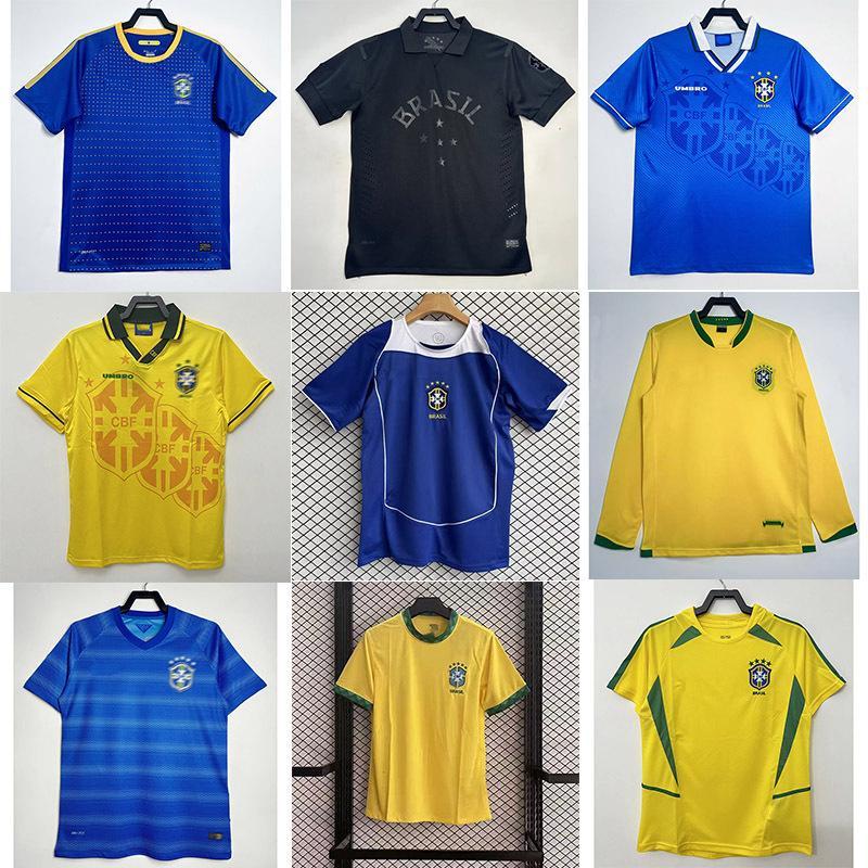 World Cup Retro Áo đấu Brazil Phiên bản Thái Lan Áo Brazil Ronaldo Số. 10 Áo bóng đá sân nhà