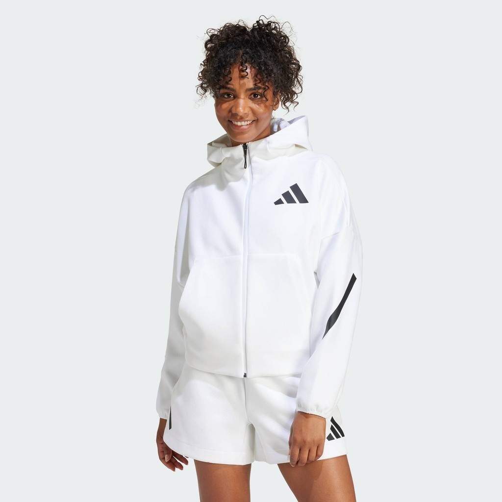 adidas Phong cách sống & Quần vợt Áo Hoodie Khóa Kéo Dọc Thân adidas Z.N.E. Nữ trắng JE7849