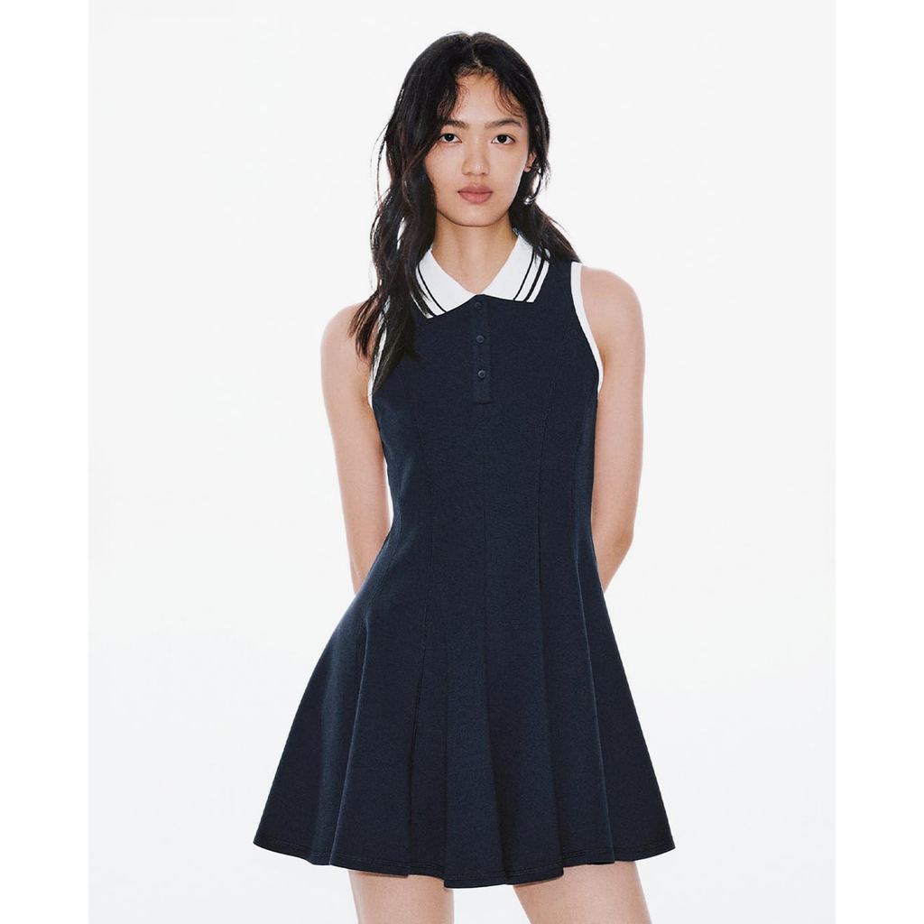 URBAN REVIVO - Đầm polo mini sát nách dáng xòe_UYU760036-L8A