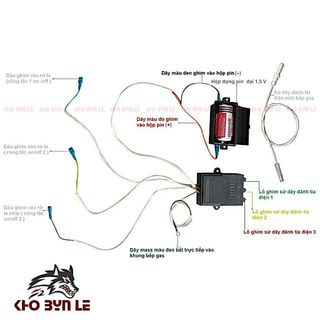 IC đánh lửa bếp ga âm 3 lò 3V + hộp đựng pin