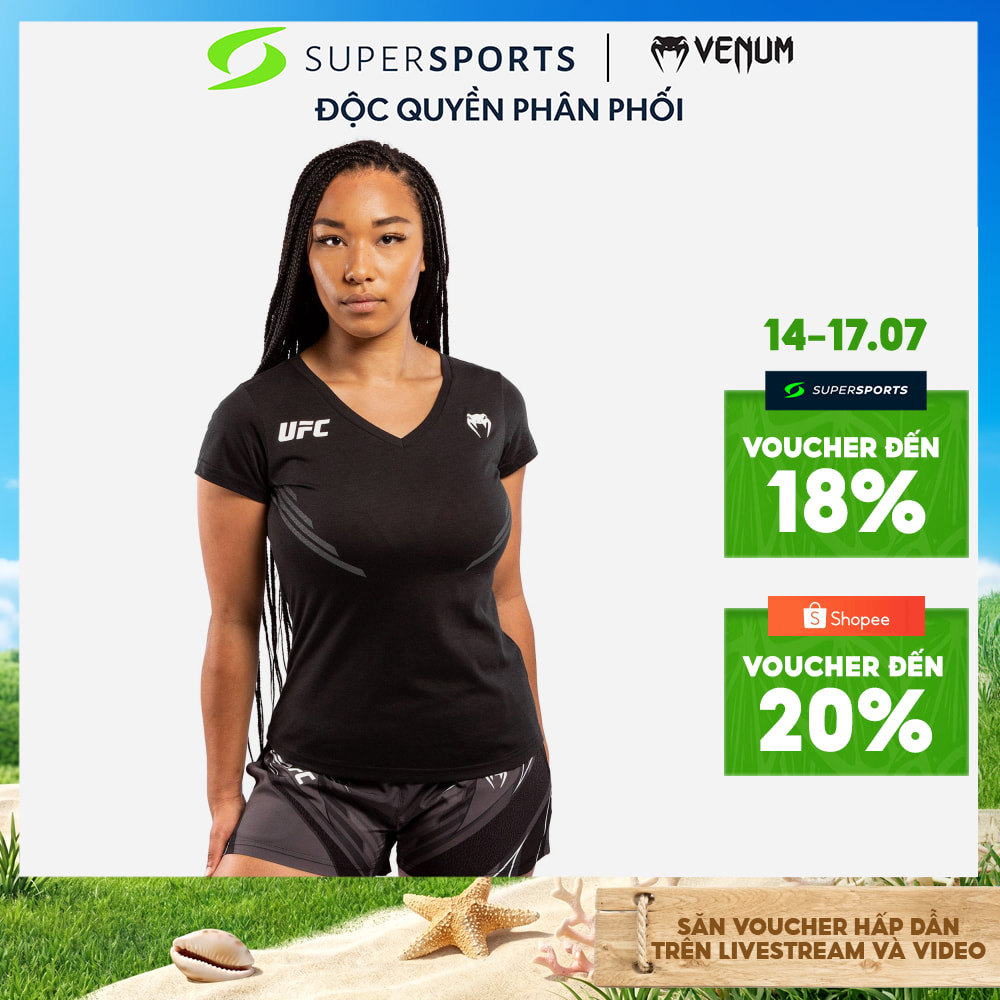Áo Thun Thể Thao Nữ Venum Ufc Fight Night Replica - Đen  - VNMUFC-00069-001