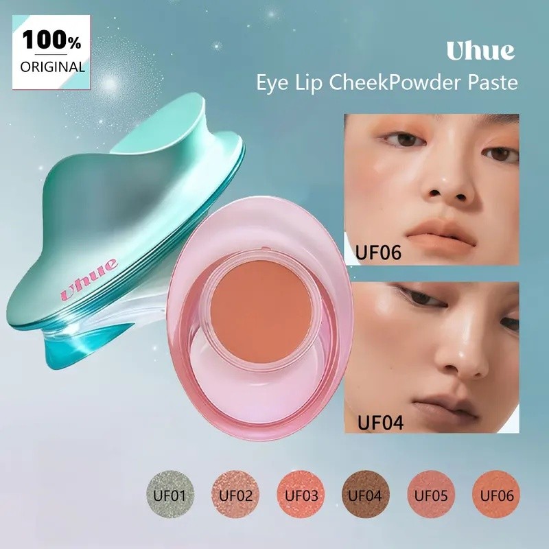 Uhue Eye Lip CheekPowder Paste, Delie Powder-Paste Texture, Smooth & Minimal Fallout, & Sheer Finish