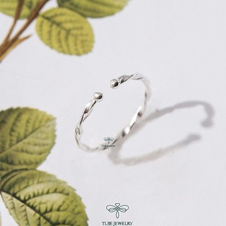 Nhẫn bạc nữ TLEE xoắn bi trơn basic cá tính TLEE JEWELRY A0218