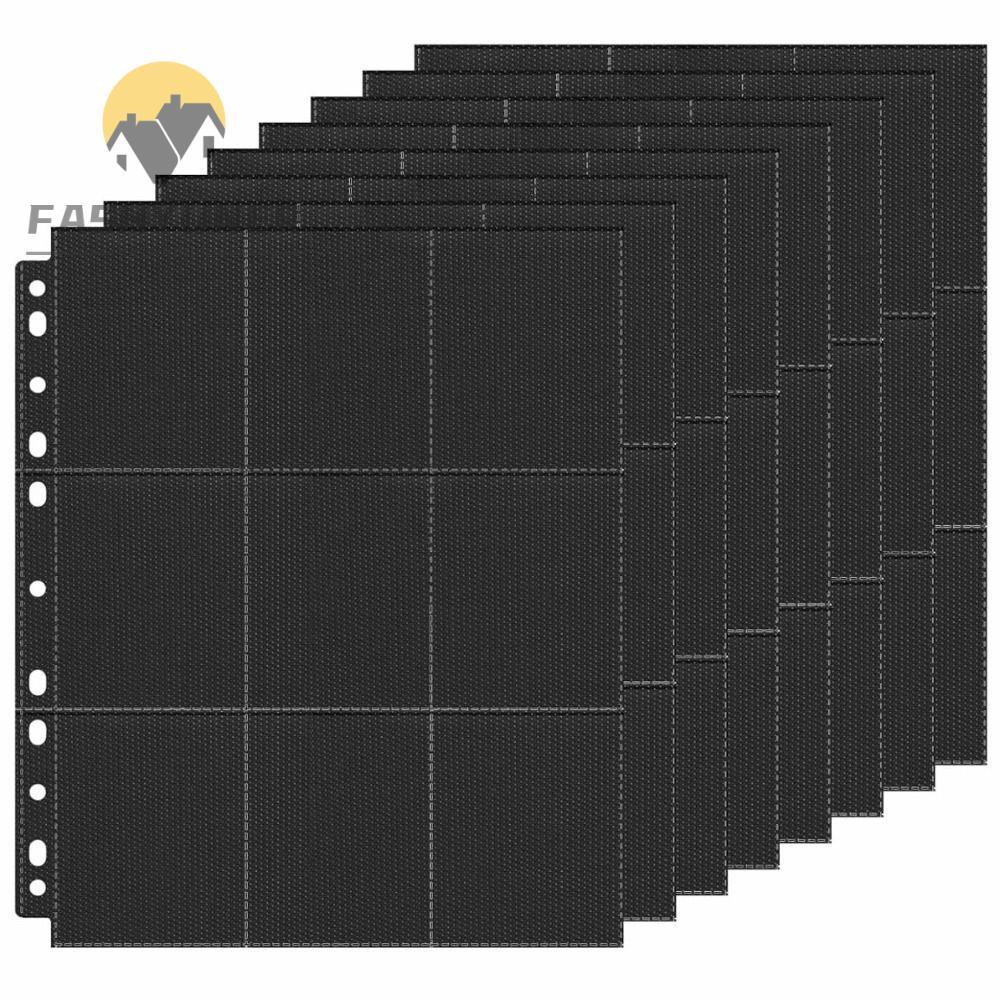 FASHYUNER 10 Cái Trang nạp lại Album thẻ, Trang kết dính thẻ giao dịch gia cố gắn bên hông, lõi nạp 
