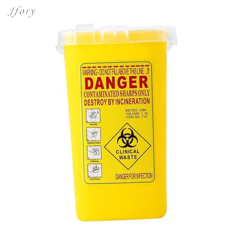 Jfory 1 Quart Nhựa Sắc Nét Hộp Đựng Biohazard Xử Lý Thùng Rác Màu Vàng