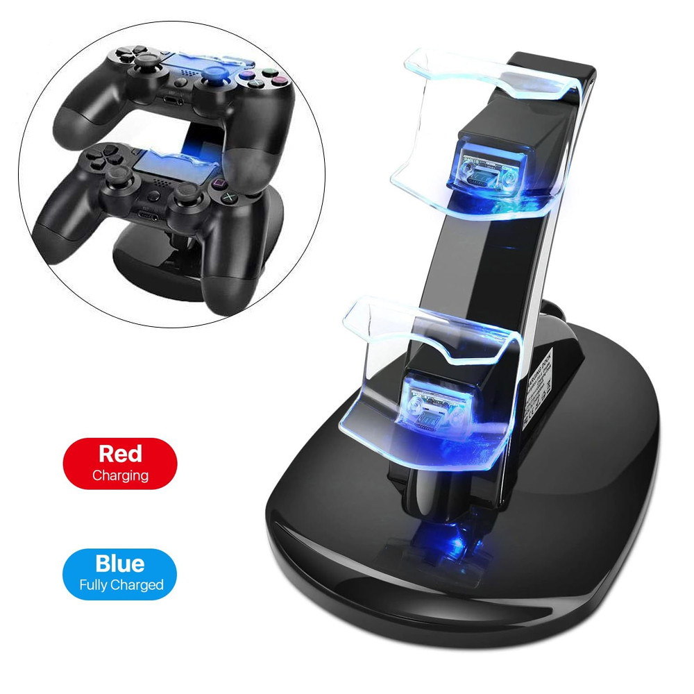 TONGFAKE LED Dual Fast Charger Dock Station cho bộ điều khiển PS4 Đế sạc cho PS4 Pro / PS4 Slim Game