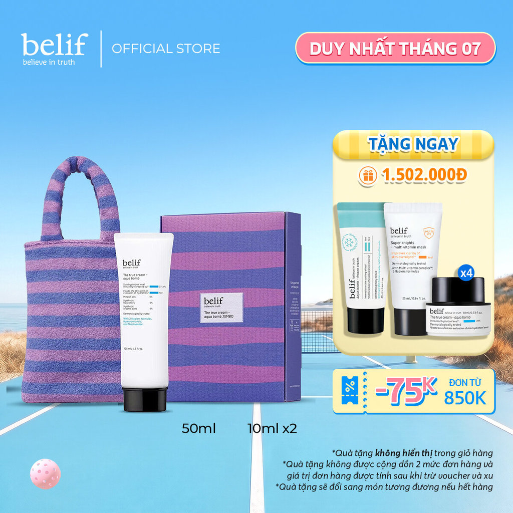 [belif Official] Bộ Kem dưỡng ẩm Belif The True Cream Aqua Bomb 125ml