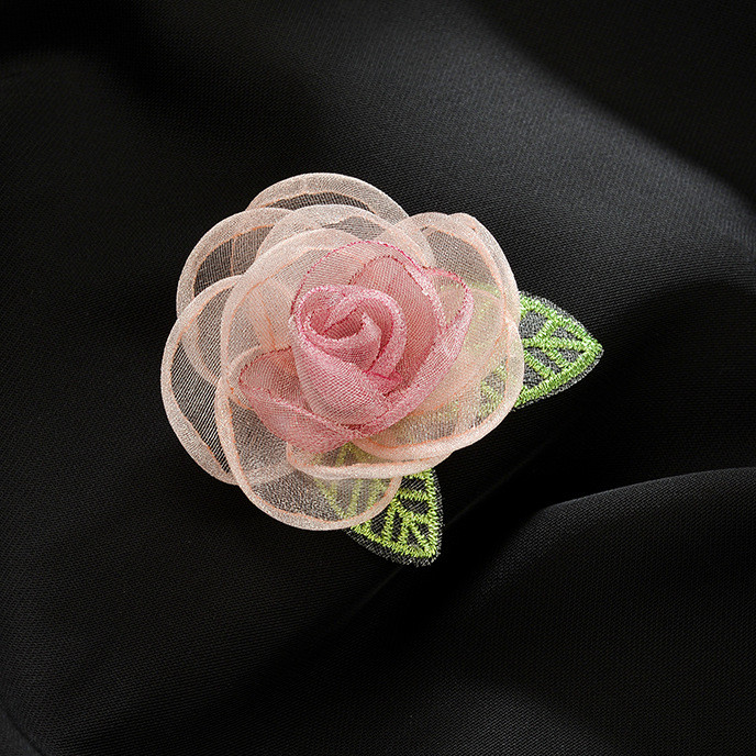 Preferred#Fashionable fabric camellia brooch with a stylish design, unique three-dimensional artific