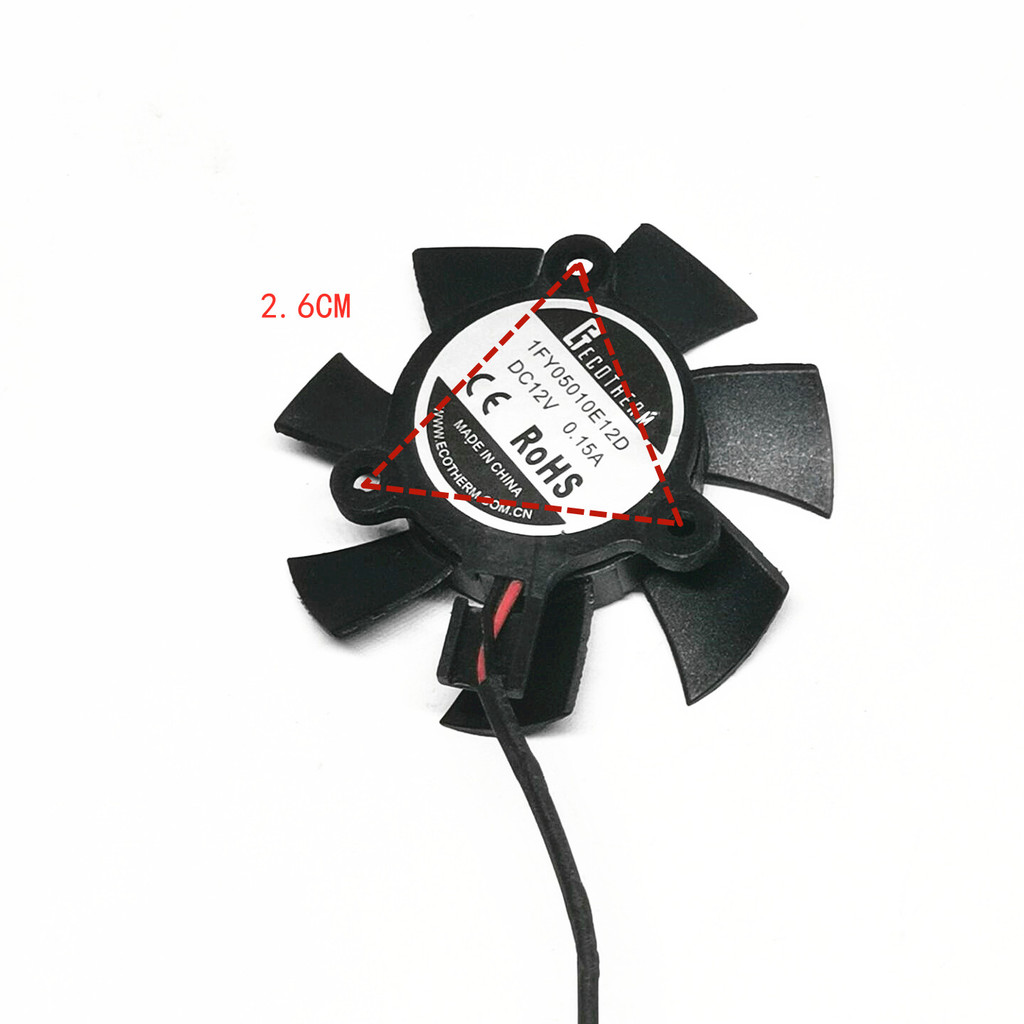 [Quạt làm mát có sẵn] Thích hợp cho GT730 4HDMI HD5450 Đường kính 4,6CM Khoảng cách lỗ 2.6CM Card đồ
