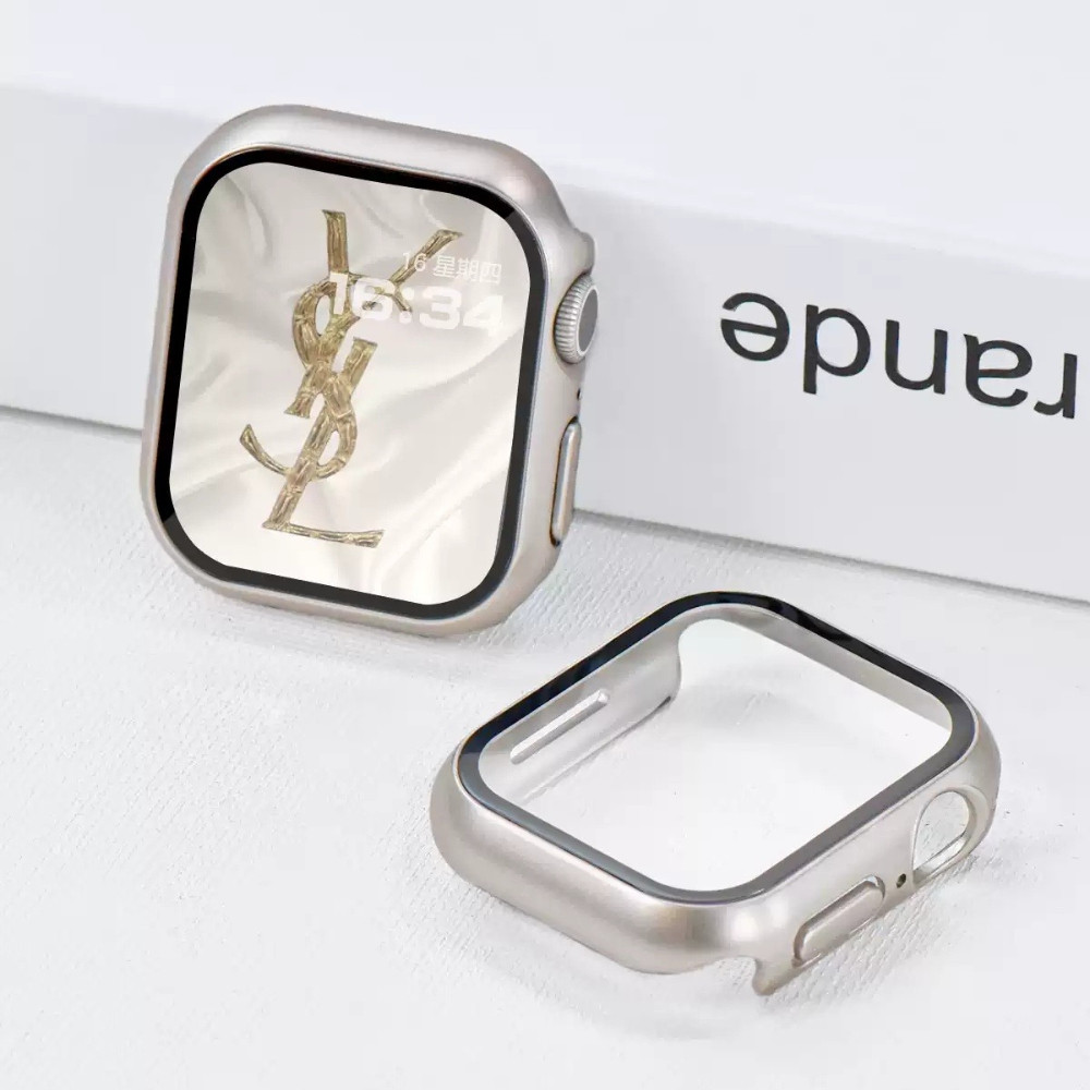 Ốp bảo vệ Apple Watch tích hợp kính cường lực chống trầy cảm ứng mượt cho Series 5 6 7 8 9 10 SE  40