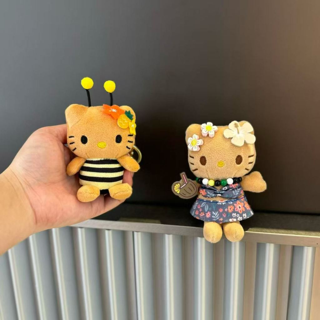 Mặt dây chuyền túi ong Da đen Hawaii hellokitty Doll Hello Kitty
