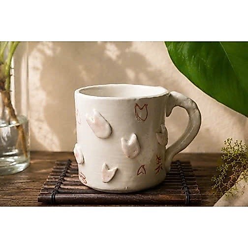 Gốm Japan - cốc mộc tráng men decor  JP-COC-TRANGMEN-A398