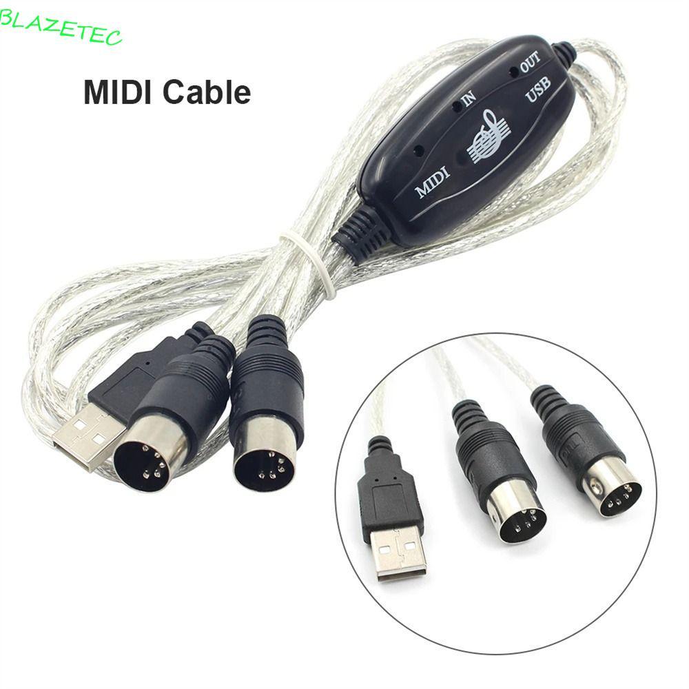 BLAZETEC MIDI sang cáp USB Thiết bị âm thanh Giao diện MIDI hữu ích Dây nhạc âm thanh cho đàn Piano 