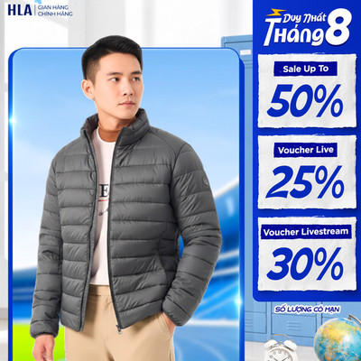 [GIẢM 50%] Áo khoác phao nam HLA – siêu nhẹ thoáng khí, giữ ấm bền bỉ, cổ đứng, phong cách thu đông