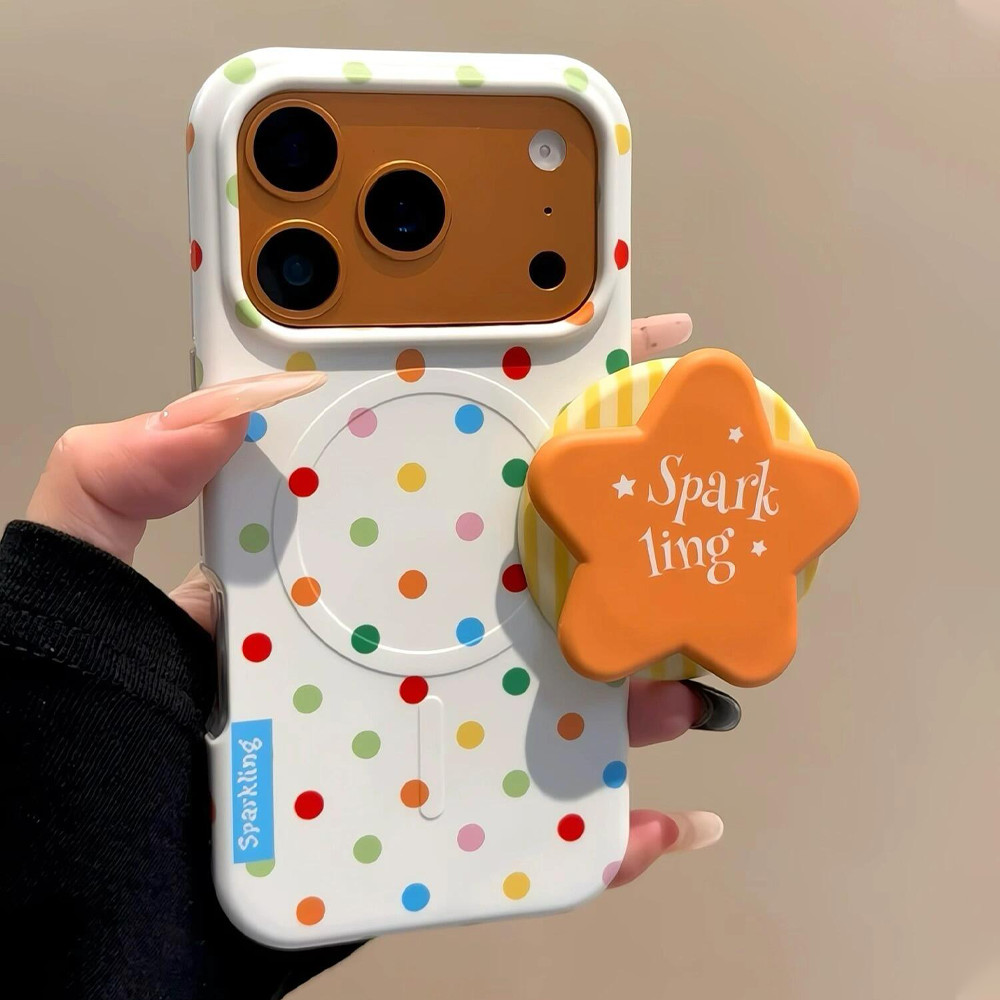 Dành Cho Iphone 17 Pro Max Iphone Case Hàn Quốc Dopamine Chấm Bi Điện Thoại Từ Tính Iphone 16 Pro Ma