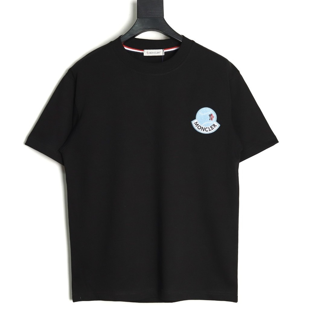 Moncler/ Moncler 2026 áo thun cổ tròn ngắn tay nam nữ, in chữ, cotton, thiết kế thể thao cơ bản, tho