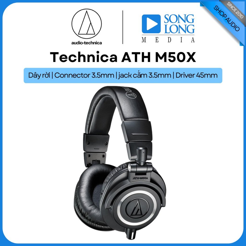 Tai nghe Chụp tai AUDIO TECHNICA ATH M50X -  Hàng Chính Hãng - Songlongmedia