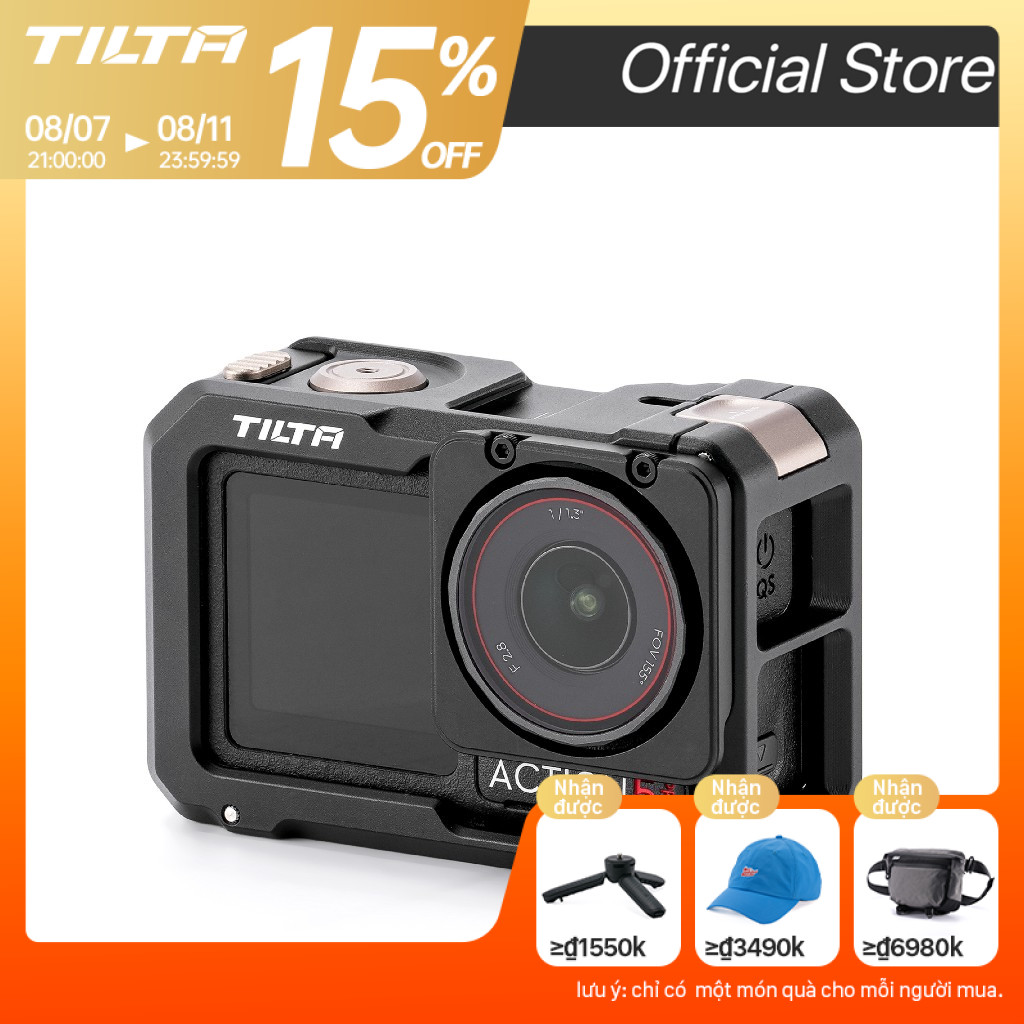 Tilta DJI Osmo Action 5 Pro Vỏ bảo vệ lồng máy ảnh cải thiện chức năng với các tùy chọn gắn cho các 