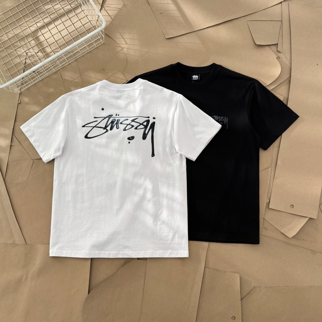 Stussy tee / Stussy Nam Nữ Áo Thun In Hình Áo Thun Thể Thao Áo Cổ Tròn Áo Thun Influencer Retro OFYO