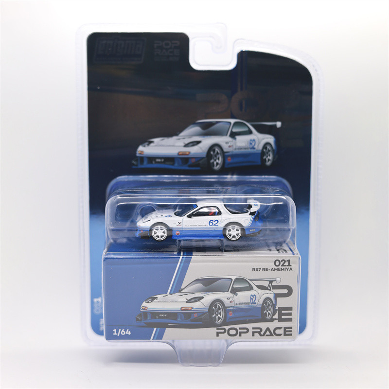 Poprace x Enigma 1: 64 RX7 (FD3S) Xe mô hình Diecast màu xanh trắng