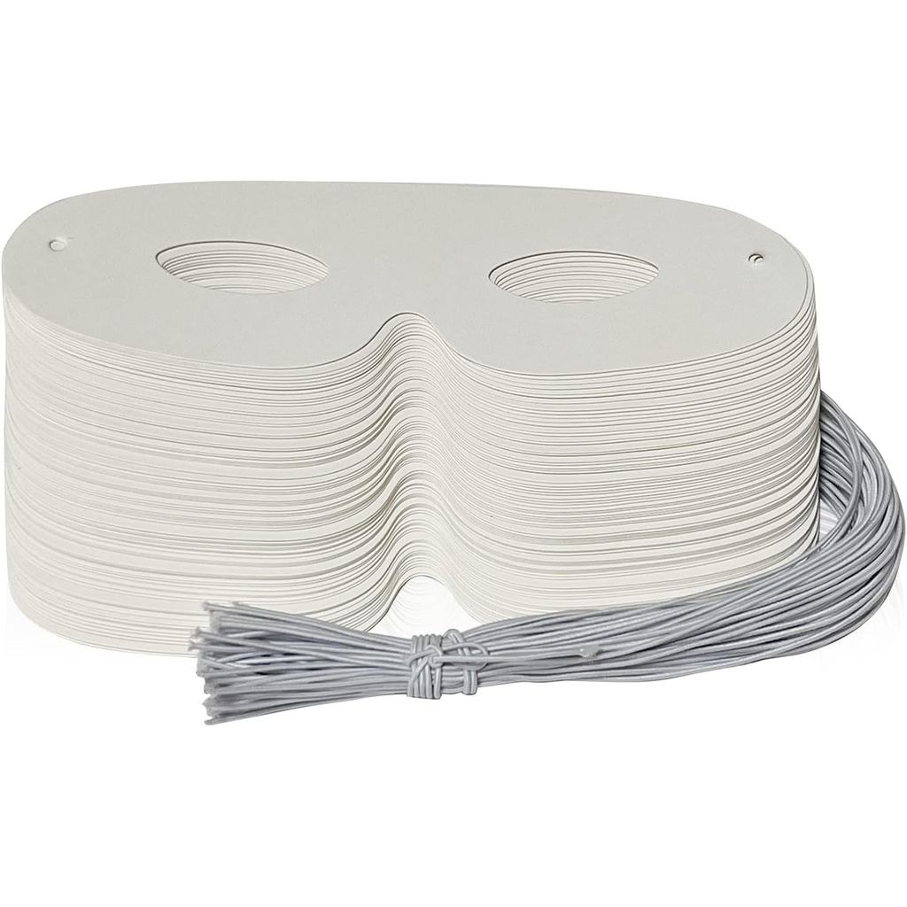 Lependor 72 Gói Mặt nạ mắt giấy trắng, Mặt nạ hóa trang trơn DIY Mặt nạ trống Trang trí cho bữa tiệc