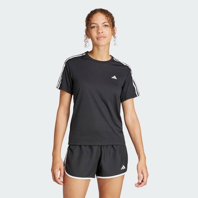adidas Chạy Áo Thun 3 Sọc Own the Run Nữ Đen IQ3875
