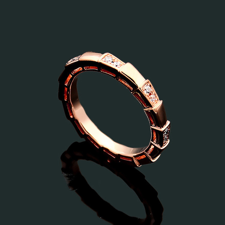 ZW0J Women's Lettered Thin Diamond Joint Ring b Snake jewelry ring snake design