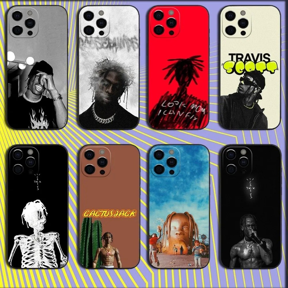 Ốp điện thoại TP-1 Rapper Singer T-Travis Scott cho iPhone 16,15,14,13,12,11, Pro, X, XS, Max, XR, P