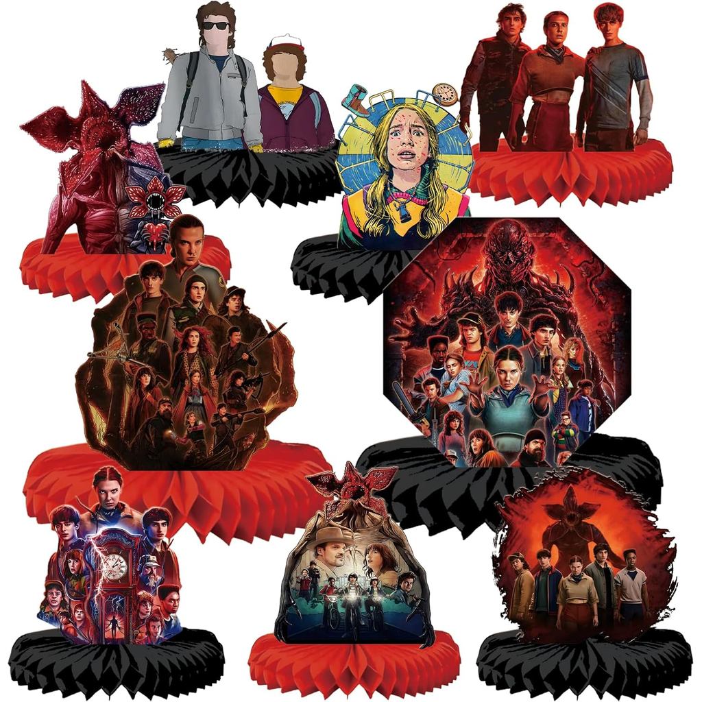 9 món đồ trang trí bàn hình tổ ong Stranger Things Season 5, đồ trang trí bàn tiệc sinh nhật Strange