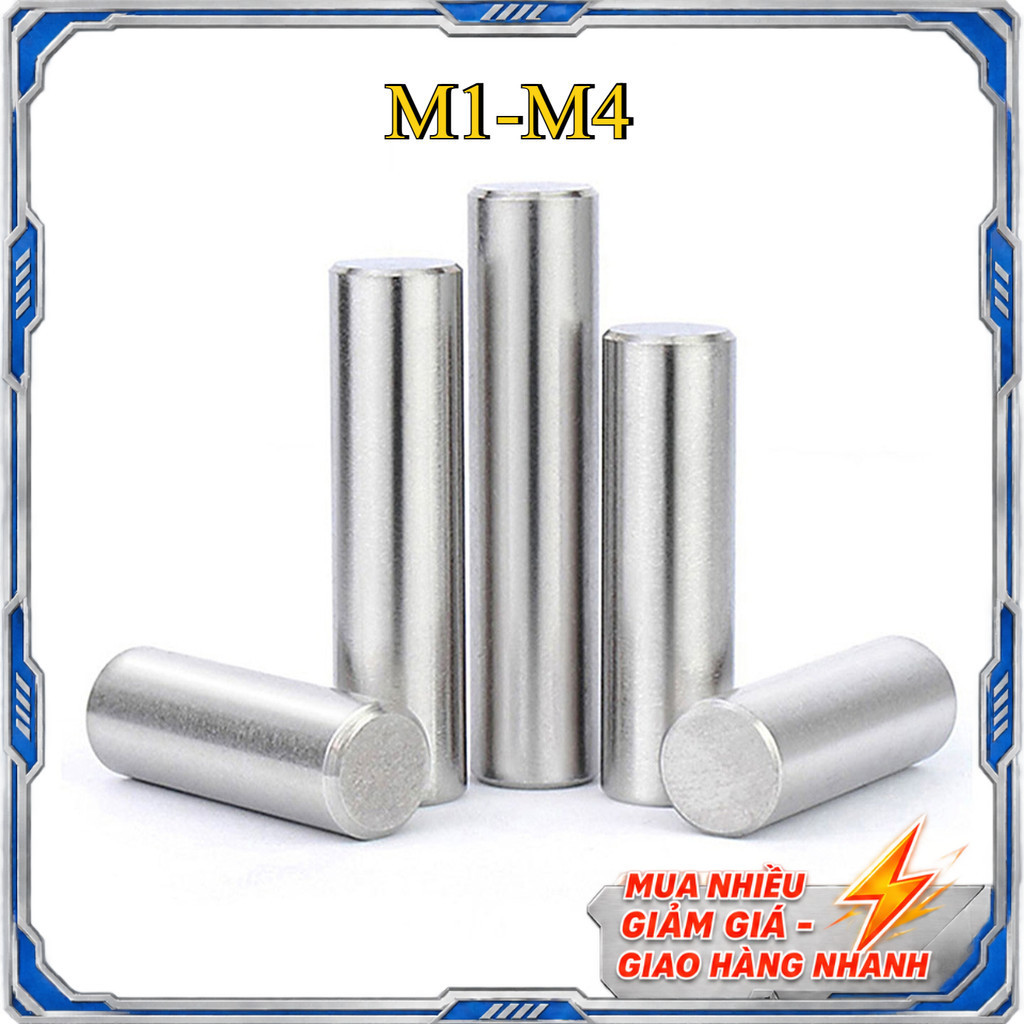 Pin thép không gỉ 304 chốt định vị pin hình trụ chốt cố định pin rắn M1-M4 [BANANA]