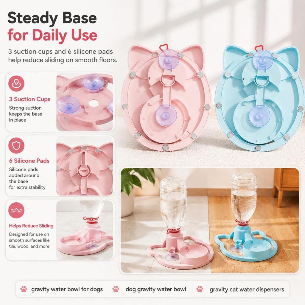 Gravity Pet Water Dispenser Stand Auto Refill Pet Drink Dispenser Station Pet Water Bowl Stand shinp