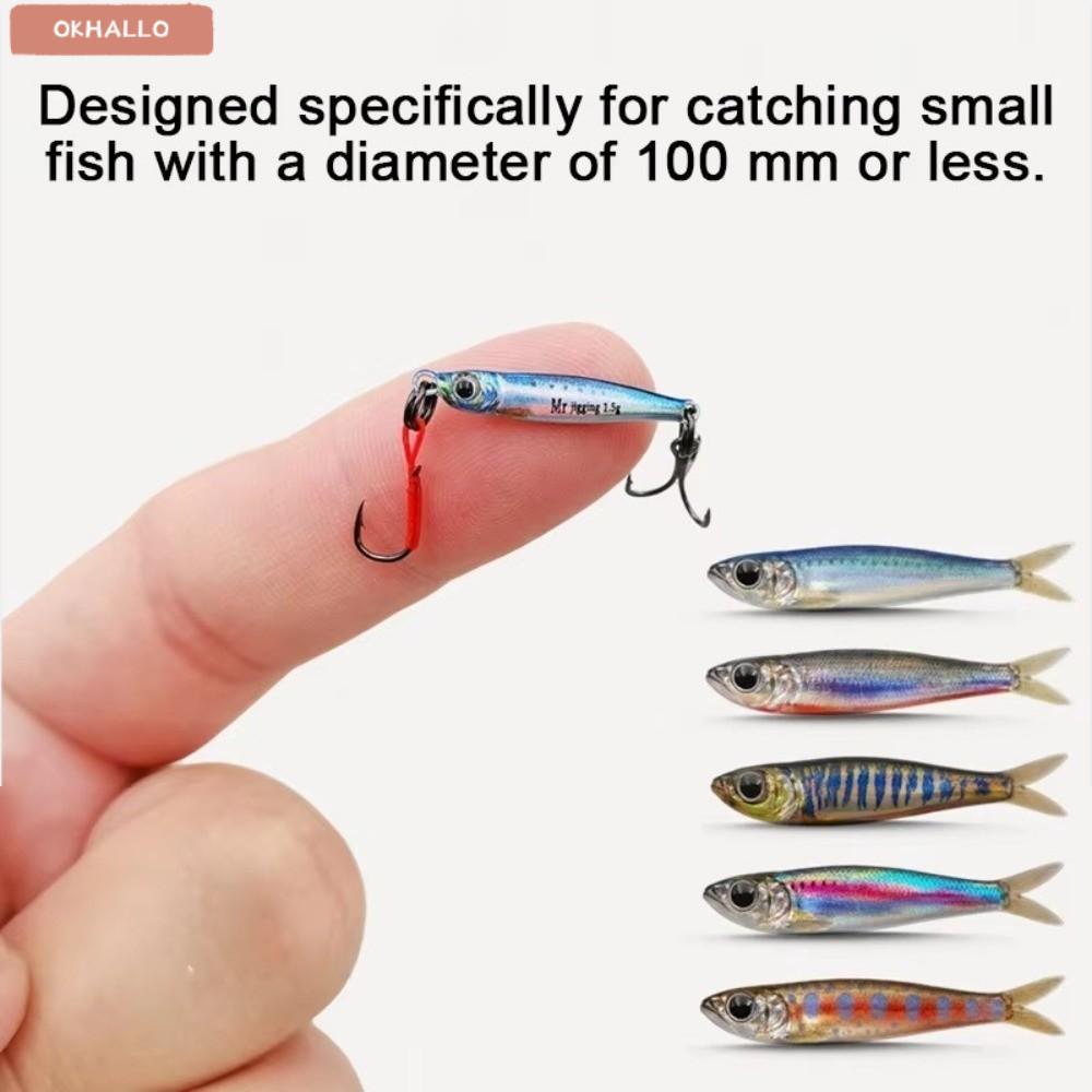 OKHALLO Micro Jigging Mồi, Trọng lượng 1,5 / 3g / 5g Bionics Design Mini Jig Lure, Mini Sequin Bioni