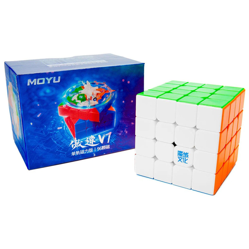 MoYu AoSu V7 Single Track 4x4 Magnetic Cube Stickerless Speed cube Professional Puzzle Toys