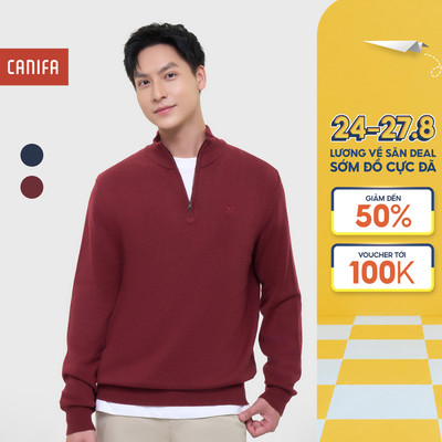 Áo len nam CANIFA dài tay cổ đứng 8TE25W006