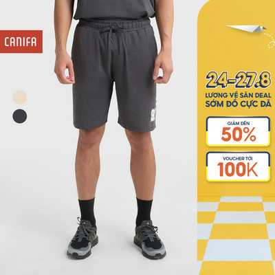 Quần short nam CANIFA dáng thể thao chất liệu cotton mềm form rộng vừa 8BS25S012