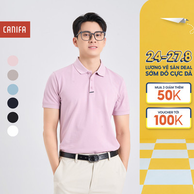 Áo polo nam CANIFA cổ bẻ cộc tay 8TP25A002