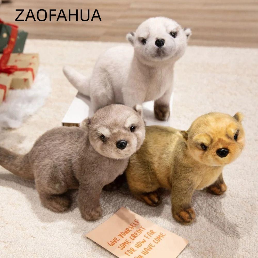 Búp bê Otter ZAOFAHUA, Búp bê sang trọng mô phỏng Otter Otter, Tư thế nằm dễ thương 38CM Hình động v