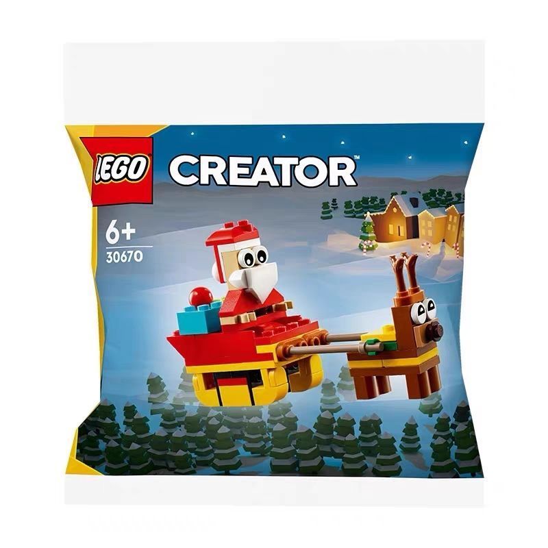 Lego 30670 Santa 's Sleigh Journey Santa Building Bag Khối xây dựng giới hạn