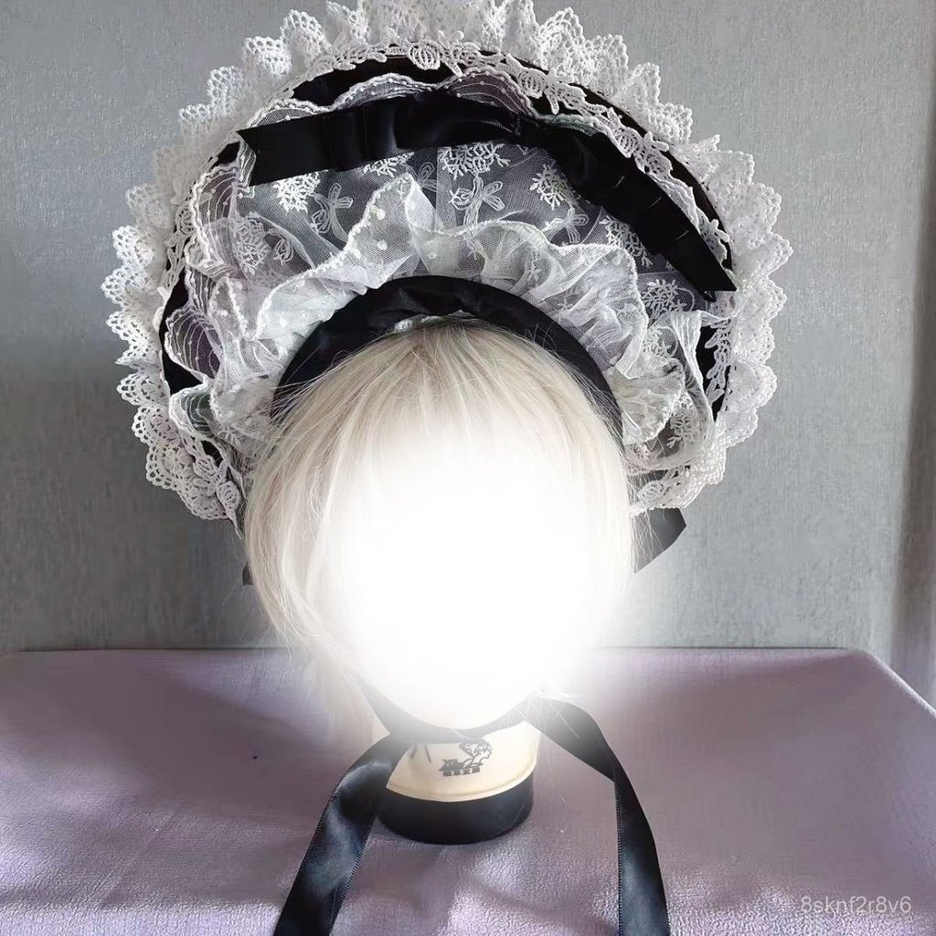 Mũ Bonnet phong cách Lolita màu trơn phụ kiện kết hợp váy tiểu thư xinh xắn