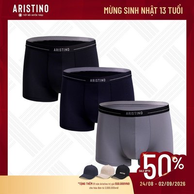 Combo 3 Quần Lót Nam Boxer Aristino co dãn thoáng khí ôm gọn tạo sự dễ chịu ABX003EXP03