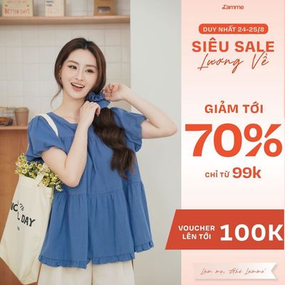 [Tặng crunchie] Áo bầu Dora Top chất liệu đũi mềm thoáng mát siêu nhẹ, kiểu dáng babydoll phối tay bí thiết kế BY L'AMME
