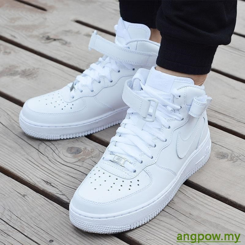 Rey stock Air Force 1 '07 Giày bóng rổ Unisex Mid Giày thể thao màu trắng / nâu