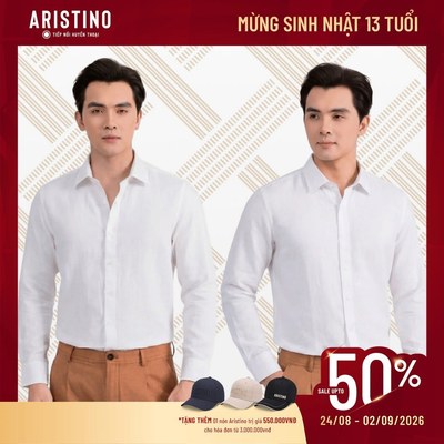 [Aristino x Đăng Khôi] Áo Sơ Mi Dài Tay Nam Aristino Business Regular Fit 1LS206S0H2
